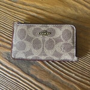Coach Tan and Brown Signature Wallet